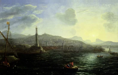 Il porto di Genova, veduta del mare